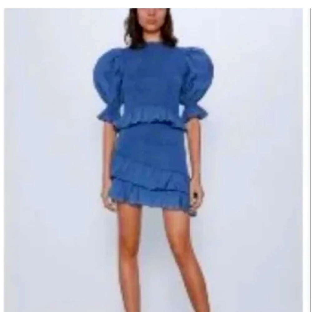 Zara Asymmetrical Ruffled Mini Skirt - Picture 2 of 8